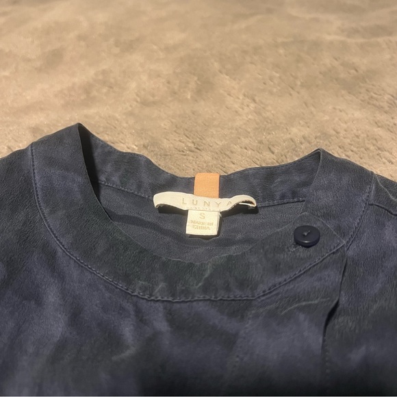 Lunya Asymmetrical Button Down Silk Pajama Top - Picture 3 of 5